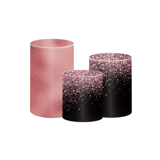 Photo of Glitter Black Pink Pedestal Cylinder Cover