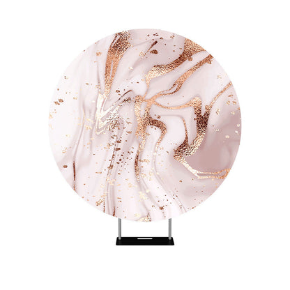 Golden Pink Marbling Round Backdrop Cover