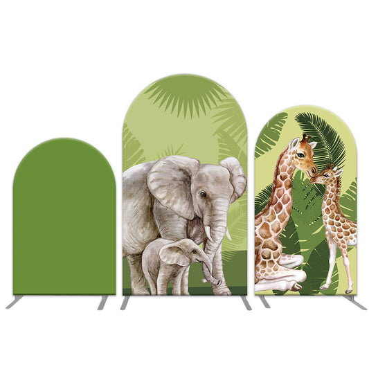 Photo of Jungle Animal Safari Green Birthday Backdrop for Chiara Personalized Backdrop