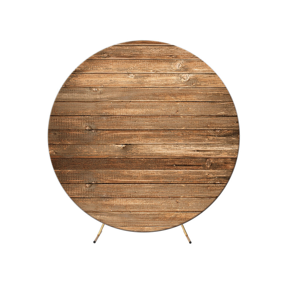 Light Wooden Circle Personalized Bakcdrop Cover