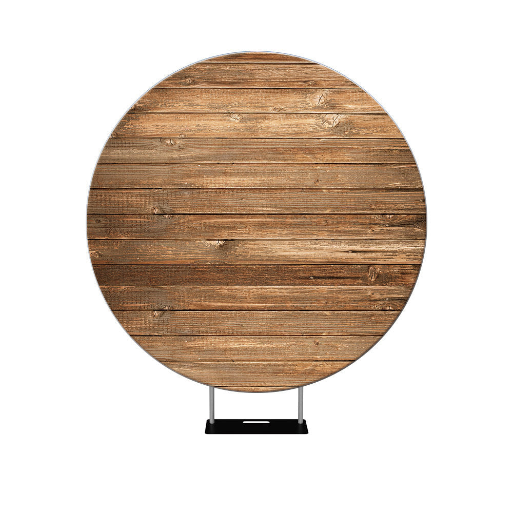 Light Wooden Circle Personalized Bakcdrop Cover