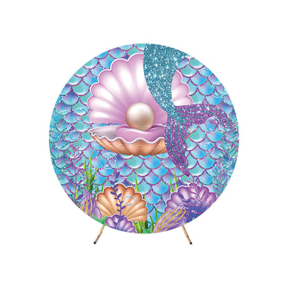 Little Mermaid Tail Round Backdrop Cover