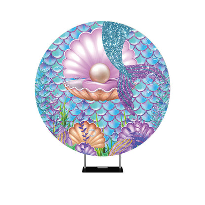 Little Mermaid Tail Round Backdrop Cover