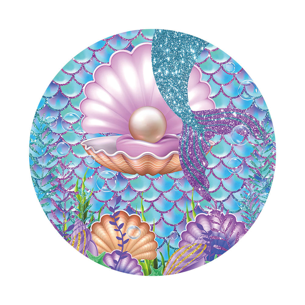 Little Mermaid Tail Round Backdrop Cover