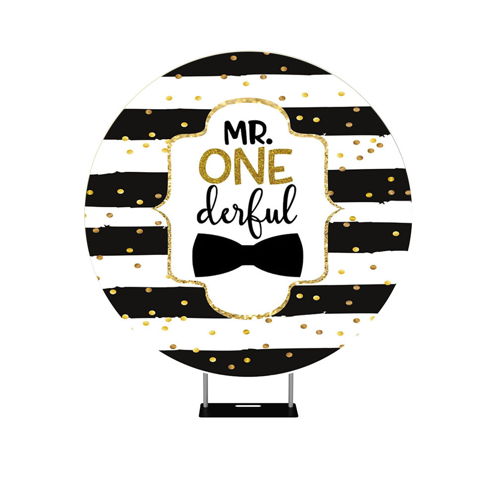 Mr.Onederful Stripes Round Backdrop Cover for First Birthday – Backdrop2go