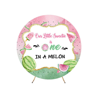 One In A Melon Round Backdrop Cover