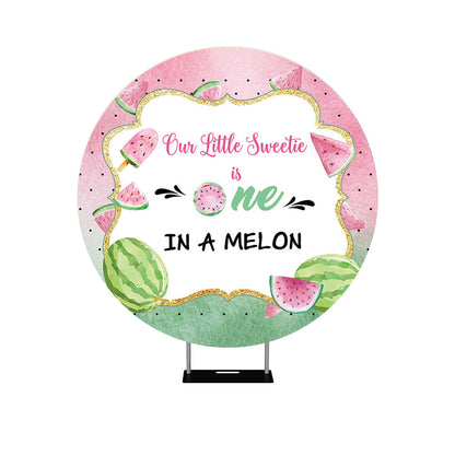 One In A Melon Round Backdrop Cover