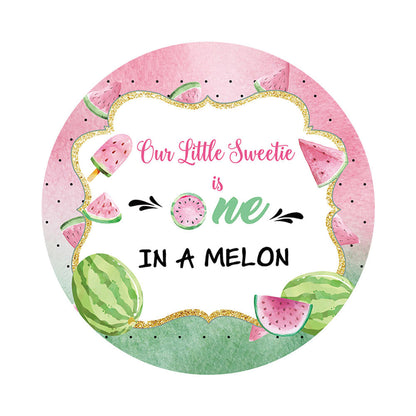 One In A Melon Round Backdrop Cover