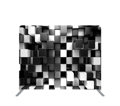 Pillowcase Tension Backdrop 3D Black and White Cube