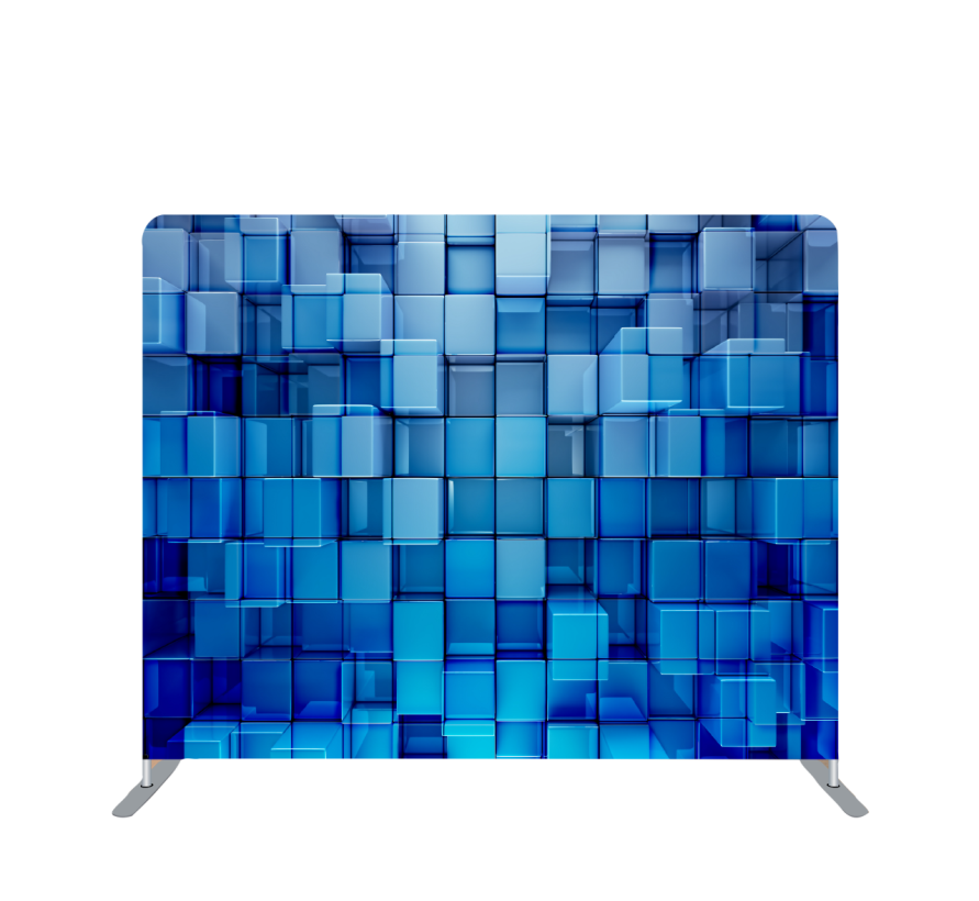 Pillowcase Tension Backdrop 3D Blue Blocks