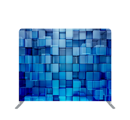 Pillowcase Tension Backdrop 3D Blue Blocks