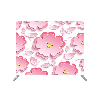 Pillowcase Tension Backdrop 3D Pink Flowers