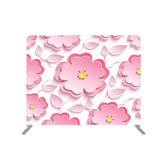 Pillowcase Tension Backdrop 3D Pink Flowers