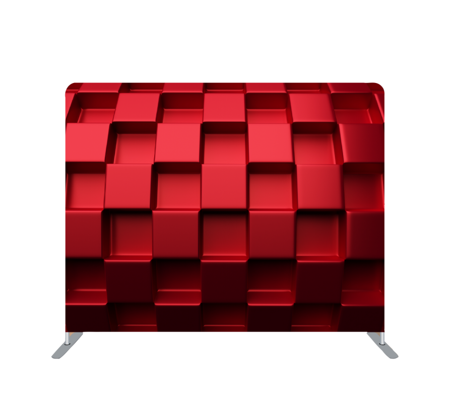 Pillowcase Tension Backdrop 3D Red Blocks