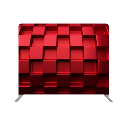 Pillowcase Tension Backdrop 3D Red Blocks