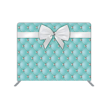 Pillowcase Tension Backdrop Aqua Blue Leather Pattern for Quinceanera 15