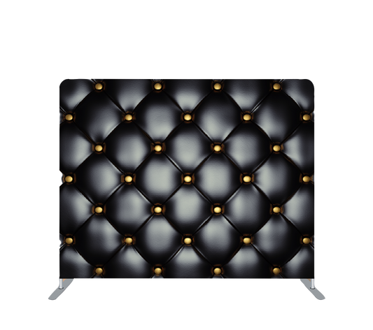 Pillowcase Tension Backdrop Black and Gold Buttons