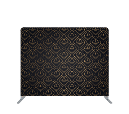 Pillowcase Tension Backdrop Black and Gold Circular