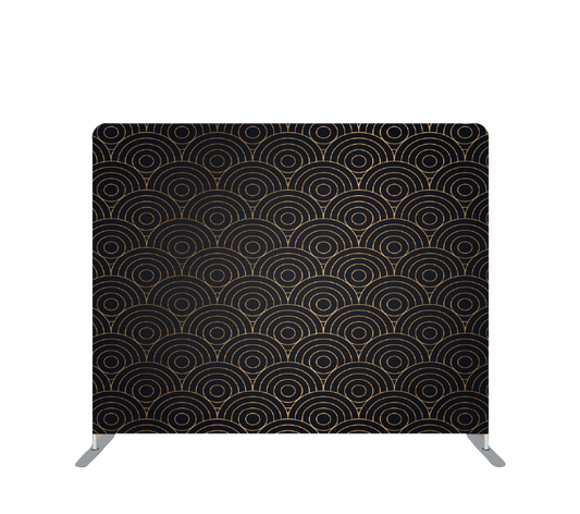 Pillowcase Tension Backdrop Black and Gold Circular