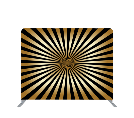 Pillowcase Tension Backdrop Black and Gold Rays
