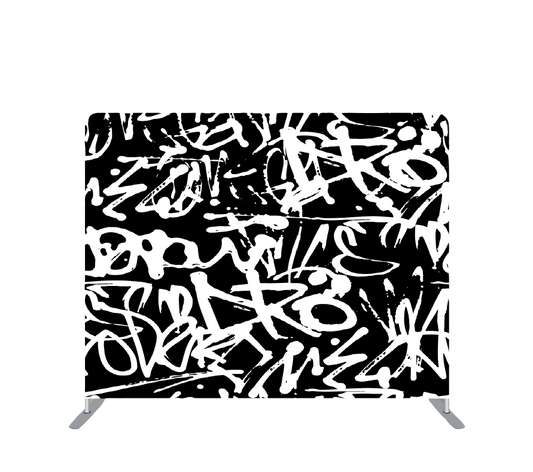 Pillowcase Tension Backdrop Black and White Grafitti