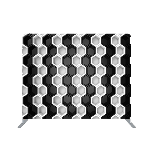 Pillowcase Tension Backdrop Black and White Hexagonal