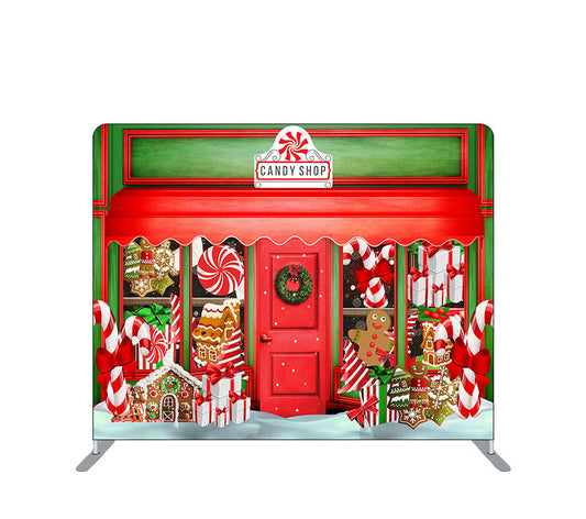 Pillowcase Tension Backdrop Christmas Candy Shop