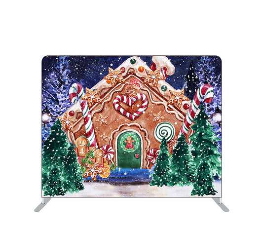 Pillowcase Tension Backdrop Christmas Gingerbread House