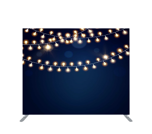 Pillowcase Tension Backdrop Dark Blue with Lights