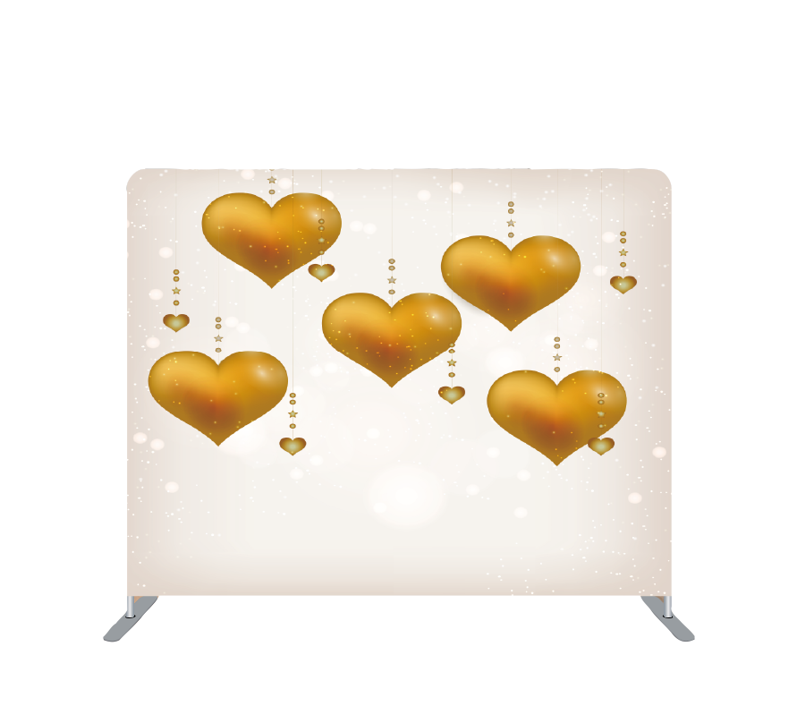 Pillowcase Tension Backdrop Gold Heart Bokeh