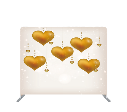 Pillowcase Tension Backdrop Gold Heart Bokeh