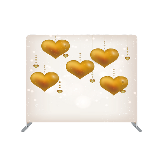 Pillowcase Tension Backdrop Gold Heart Bokeh