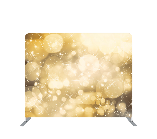 Pillowcase Tension Backdrop Gold Stars and Bubbles