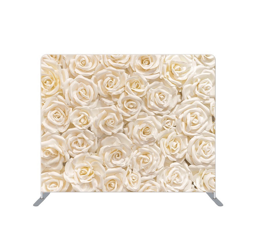 Pillowcase Tension Backdrop Light White and Yellow Floral Wall