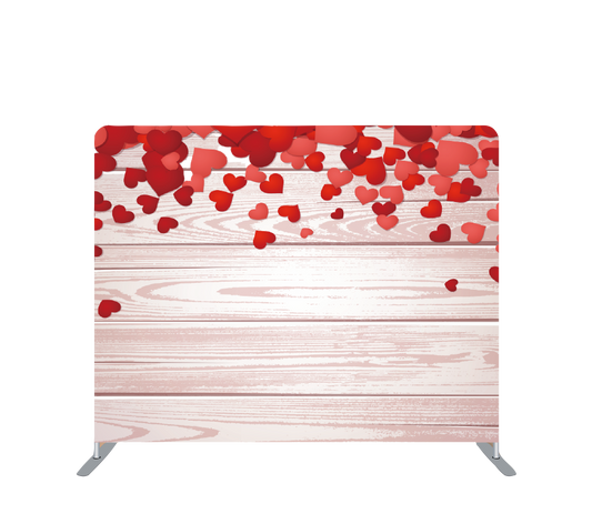 Pillowcase Tension Backdrop Mini Red Hearts Wooden