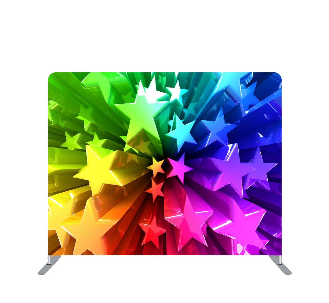 Pillowcase Tension Backdrop Multi Color Stars – Backdrop2go