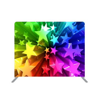 Pillowcase Tension Backdrop Multi Color Stars