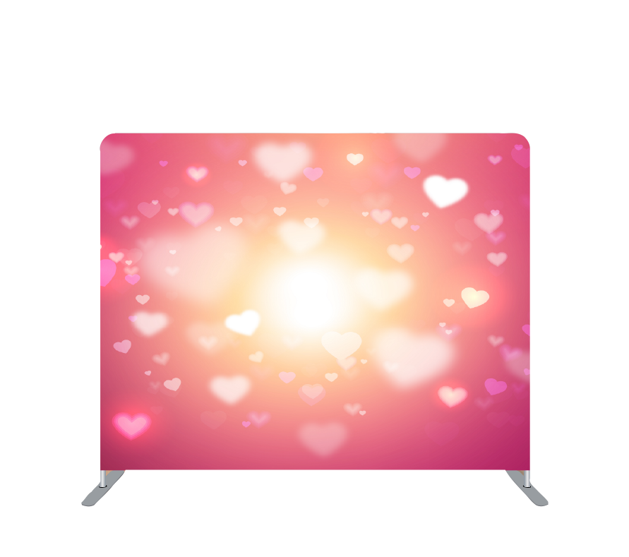 Pillowcase Tension Backdrop Pink Heart Bokeh