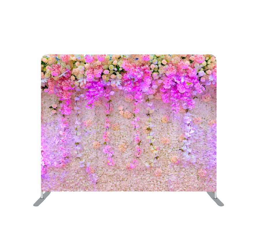 Pillowcase Tension Backdrop Purple Flower Wall – Backdrop2go