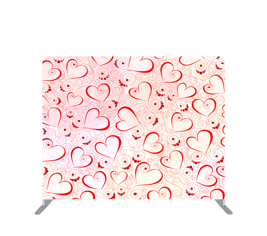 Pillowcase Tension Backdrop Red Hearts