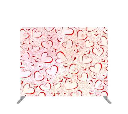 Pillowcase Tension Backdrop Red Hearts