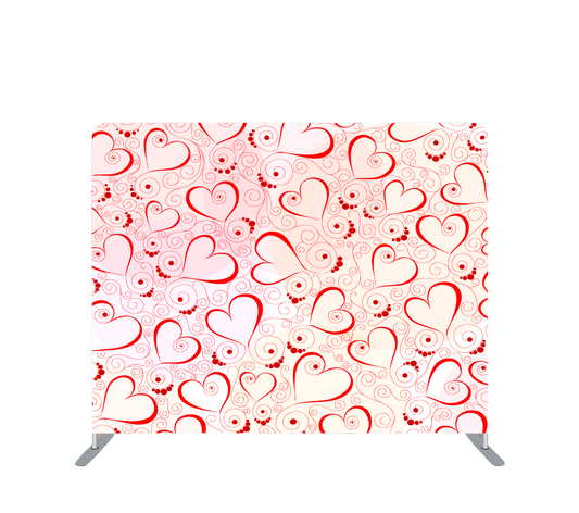 Pillowcase Tension Backdrop Red Hearts