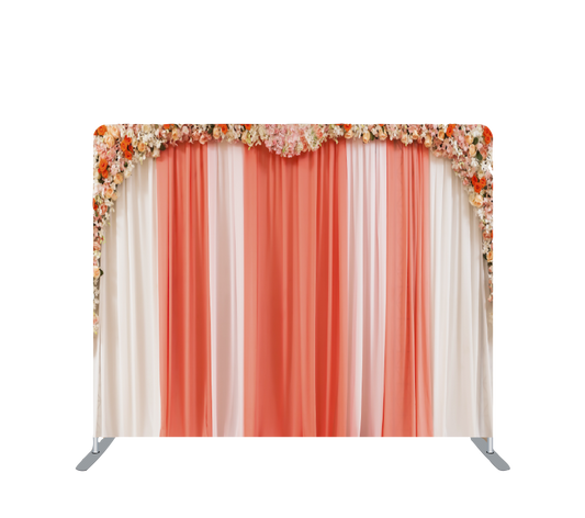 Pillowcase Tension Backdrop Shades of Orange Flowers