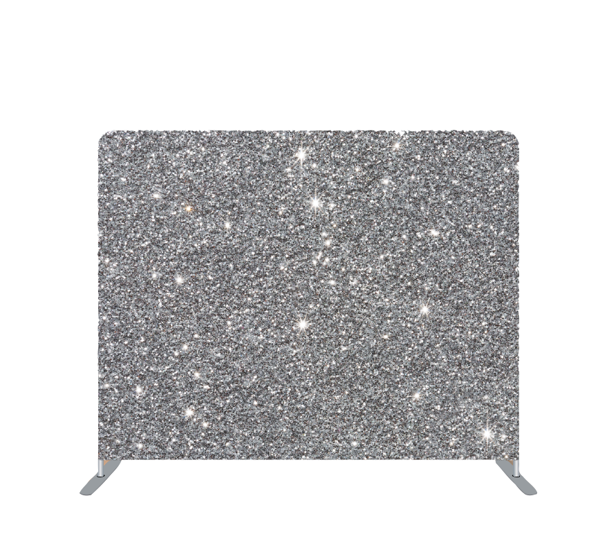 Pillowcase Tension Backdrop Silver Sparkle Printed- Not Real Sequin Fabric- Not Shiny