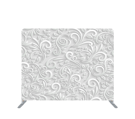 Pillowcase Tension Backdrop Spiral White Flowers