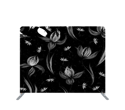 Pillowcase Tension Backdrop White Flowers with Black