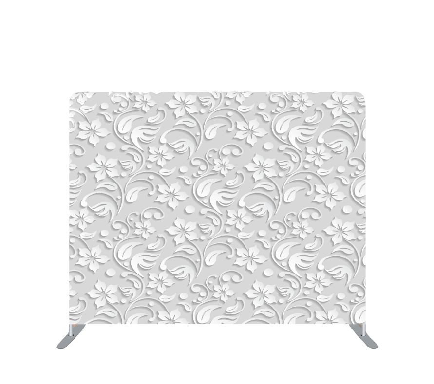 Pillowcase Tension Backdrop White Spiral Floral