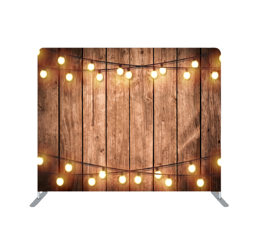 Pillowcase Tension Backdrop Wooden with Two String Lights