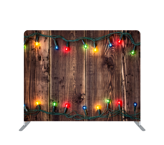 Pillowcase Tension Backdrop Woodenen Christmas Lights