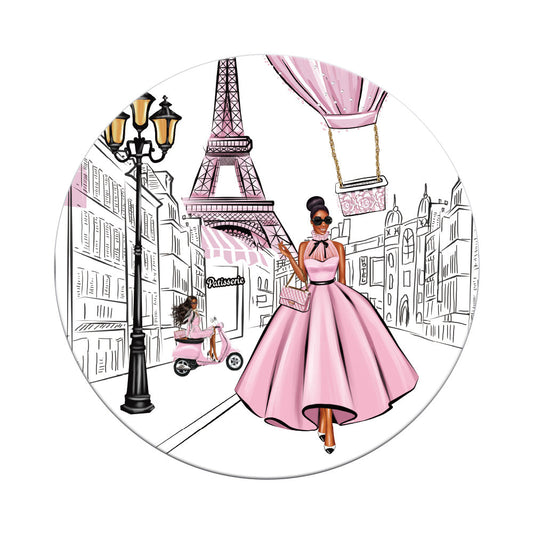 Pink Morden Paris Round Backdrop Cover